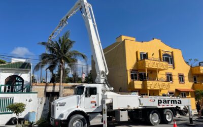 Concrete pour for the first floor of our new house